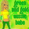 Green and Gold Aussie Babe