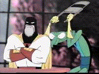 Zorac hitting space ghost with..