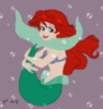 Ariel Holding Her Tail with Bu..