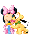 Baby Pluto and Minnie