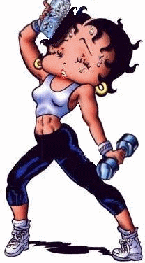 Betty Boop is trying work out ..