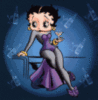 Betty Boop dressed in purple h..