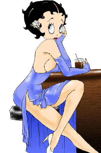 Betty Boop sit by Bar