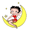 Betty Boop sit on the moon