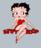 Betty Boop sitting on her name