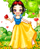 Snow White kissing apple