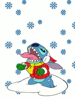 Stitch Eating Snow