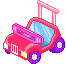 kawaii pink car