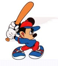 mickey playing baseball
