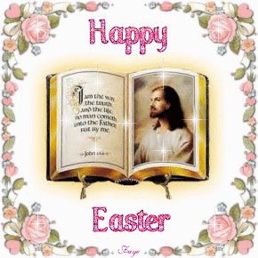 Bible with Jesus Happy Easter