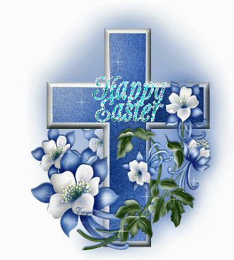 happy easter cross. Happy Easter - Blue Cross
