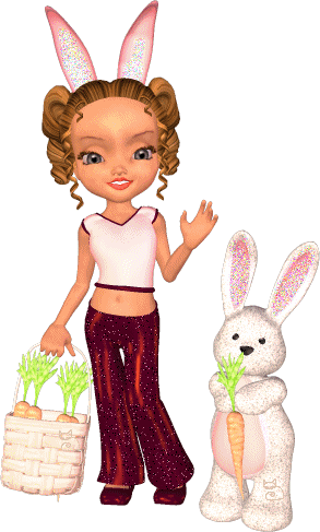 girl and bunny