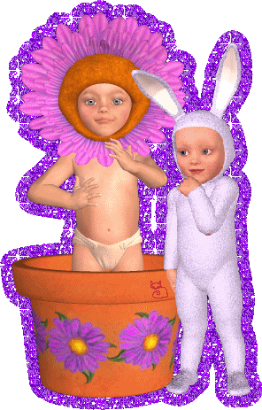 girl flower and bunny