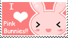 i heart pink bunnies stamp
