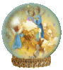 Angels with baby in globe