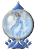 Blue angel in globe
