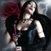 Dark angel with candel