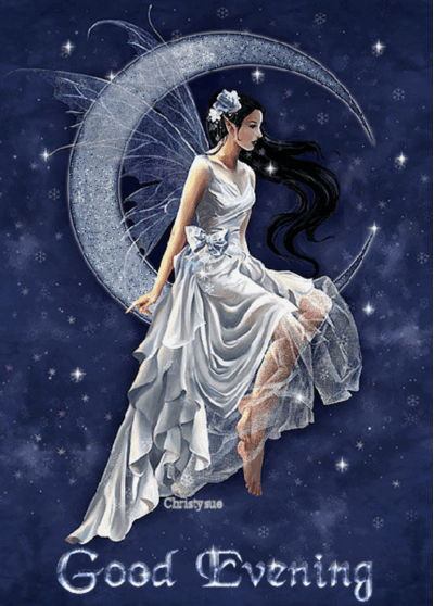 Fairy on moon Good Evening