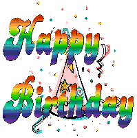 Happy Birthday Rainbow Colored