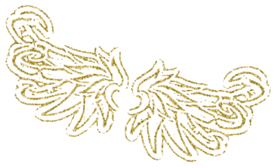 Gold glitter wings
