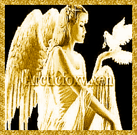 Golden angel with dove