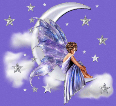 Purple Fairy on Moon