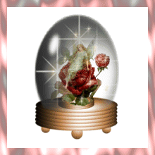 angel on rose globe