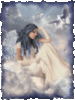 angel on clouds with dove
