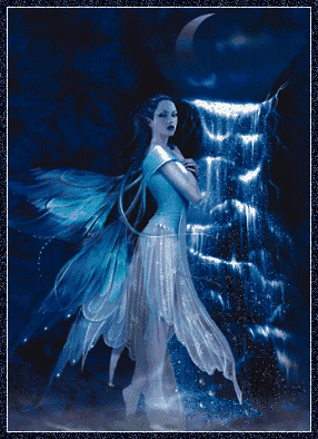angel with waterfall