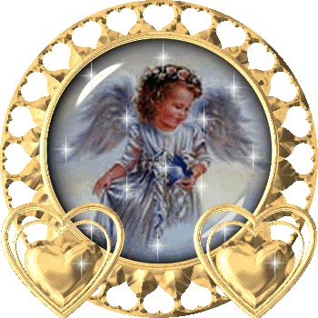 baby angel in heart globe