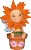 baby fairy in flower pot