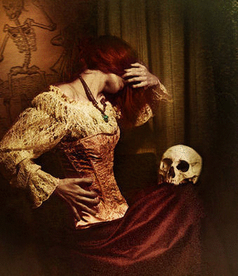 girl with skull