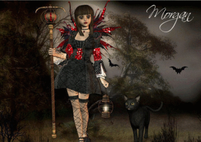 gothic fairy with cat
