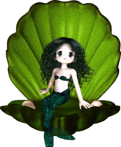 little mermaid in shell