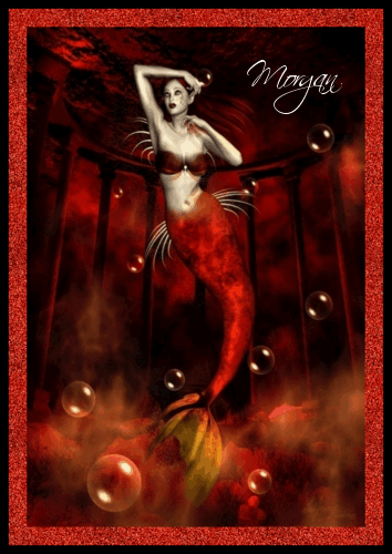 red mermaid glittered