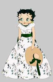 Betty Boop dressed in a green ..