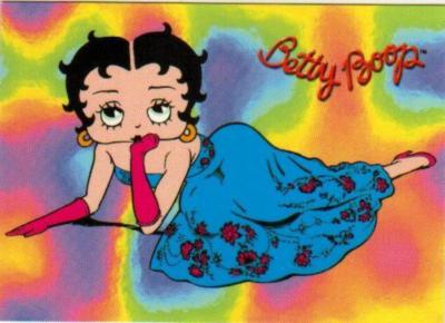 Betty Boop laying down with a ..