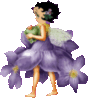 Betty Boop dressed in violets