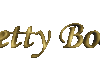 Betty Boop written in gold