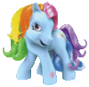 Glittered Blue Rainbow Pony
