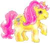 Yellow Pony with Pink Hair