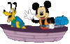 mickey and pluto boating