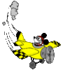 mickey flying a plane