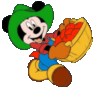 mickey holding apples