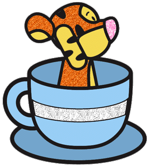 tigger peeping out of a cup!