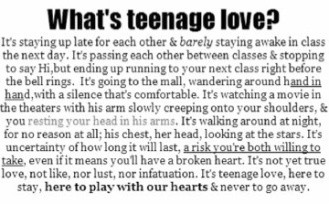 What's teenage love? :: Quotes :: MyNiceProfile.com