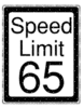 Sign. Speed Limit 65