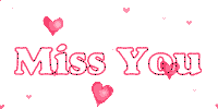 miss u, animated hearts