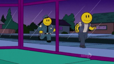 police cartoon simpsons shoot smile