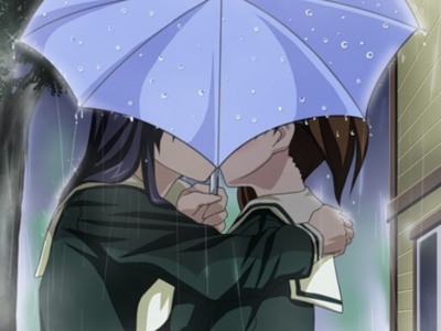 Anime girls rain